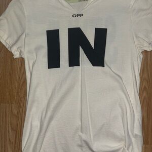 Off-White White Tee with Black Print